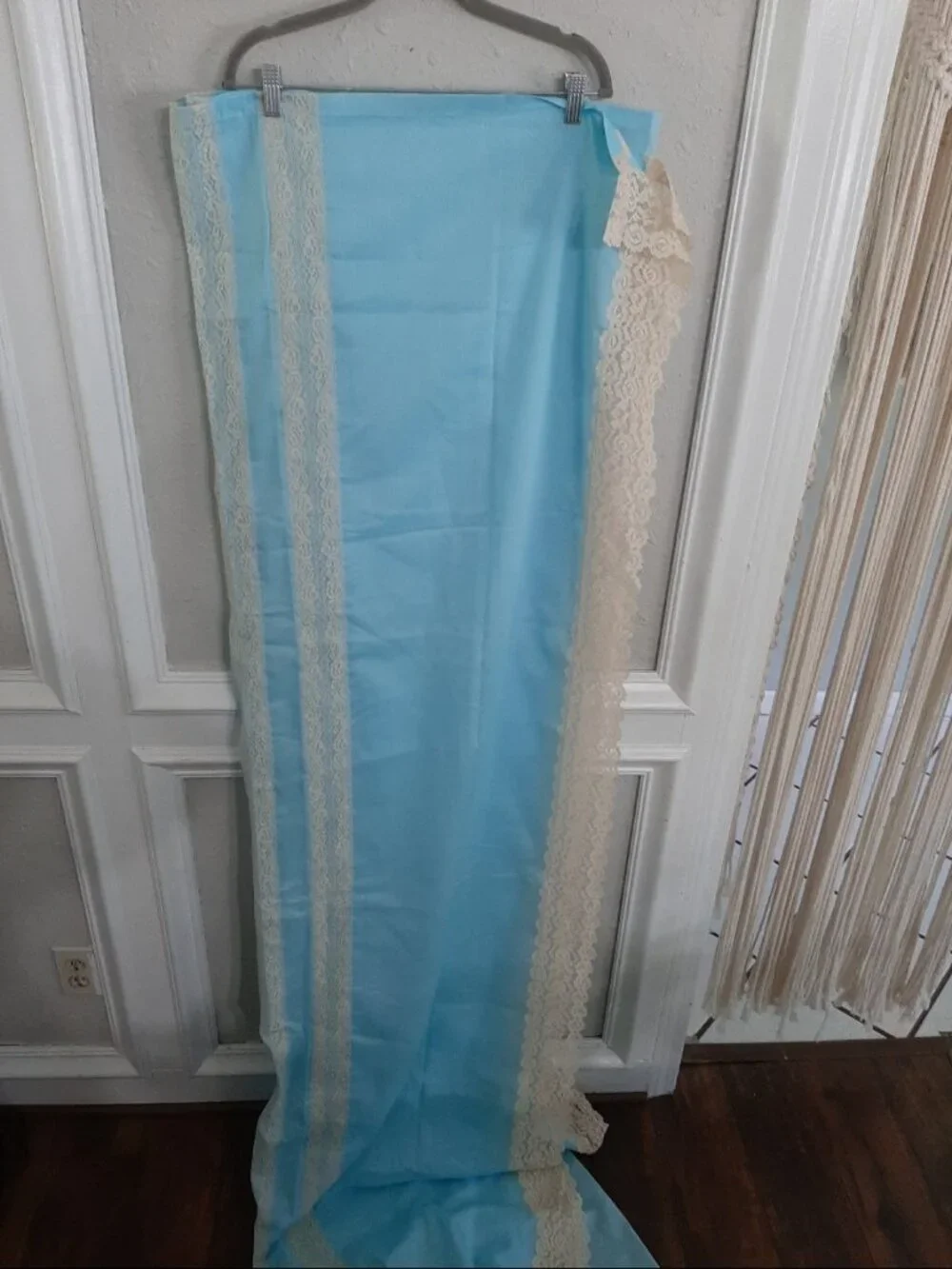 Vintage dorothy douglas flat sheet two pillowcases 50s 60s Tiffany lace mcm